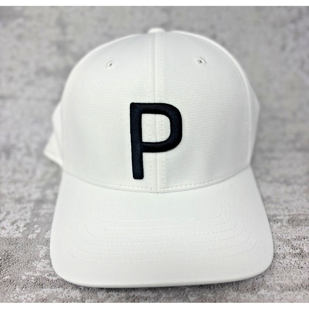 NWT Puma Golf P Tour Exclusive 110‎ Flexfit Cap White OSFA Snapback Hat